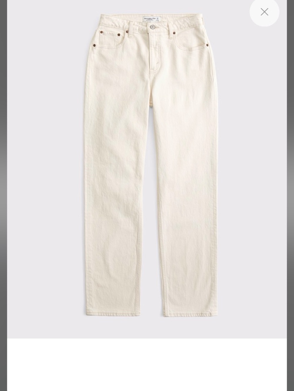 Abercrombie Curve Love High Rise 90s Relaxed Jean. Size 12 Short. Color-Ecru.